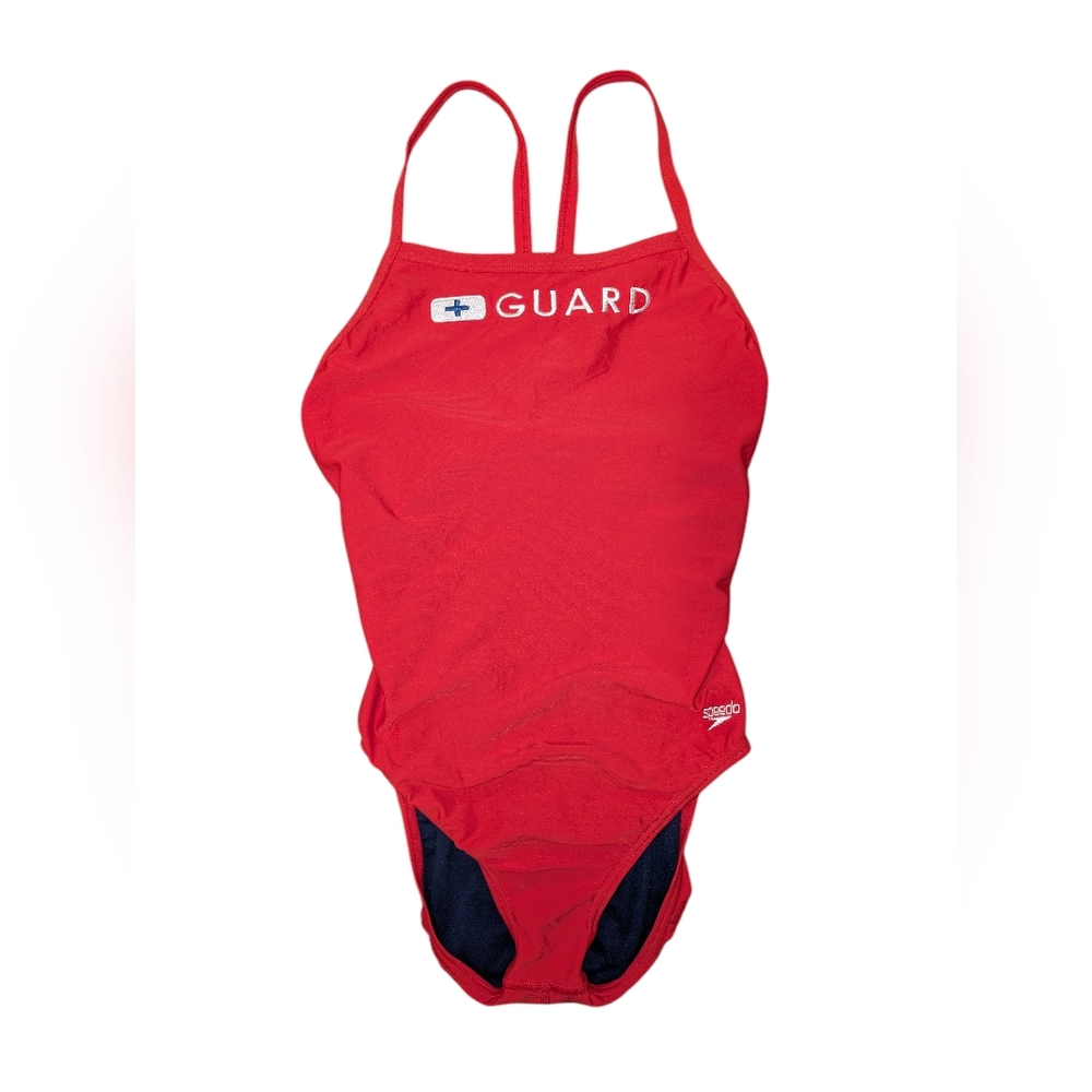 Red Speedo One Piece Bathing Suit